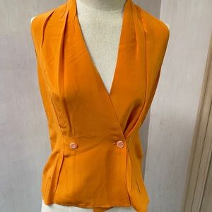 NWT Anthropologie vintage silk orange dress blouse shirt
